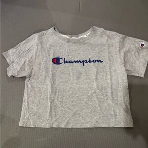 Champion Gray Tee with Blue and Red Logo